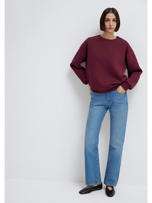 Mavi Bisiklet Yaka Bordo Basic Sweatshirt 1610198-70415