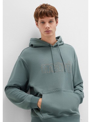 Mavi MVJNS Logo Baskılı Fermuarlı Kapüşonlu Yeşil Sweatshirt 0S10196-71577
