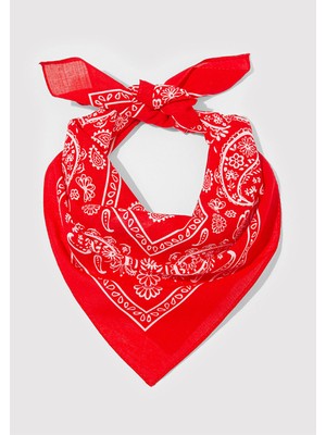 Mavi Baskılı Kırmızı Bandana 1911810-82580