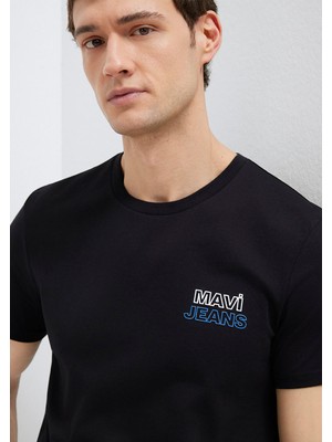 Mavi Mavi Jeans Baskılı Siyah Tişört 066841-900