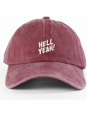 PataCute Hell Yeah Bordo Yıkamalı Şapka