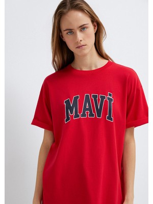 Mavi Mavi Logo Baskılı Kırmızı Tişört 1600843-82054