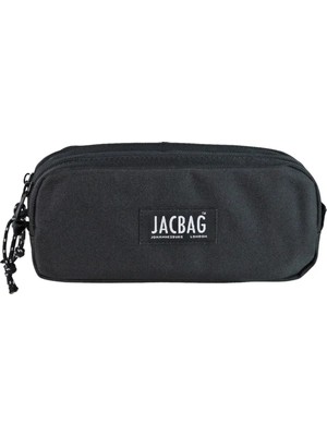Mikasso Dual Pouch Pencıl Case-Çift Bölmeli Kalemkutu Tekstil Siyah