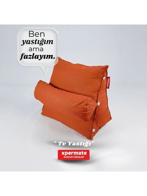 Xpermate Sırt Destek Yastığı - Bel, Boyun Destekli Yastık TV Yastığı Okuma Yastığı Ameliyat Sonrası Turuncu