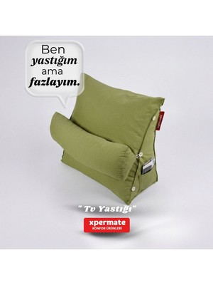 Xpermate Sırt Destek Yastığı - Bel, Boyun Destekli Yastık TV Yastığı Okuma Yastığı Ameliyat Sonrası Koyu Yeşil