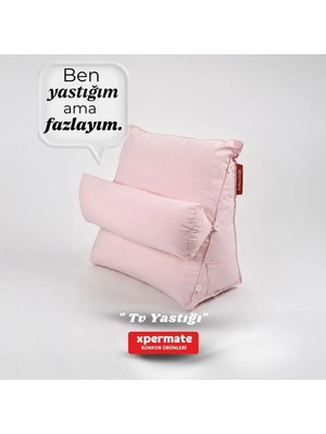 Xpermate Sırt Destek Yastığı - Bel, Boyun Destekli Yastık TV Yastığı Okuma Yastığı Ameliyat Sonrası Toz Pembe