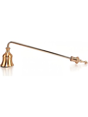 Chavin Sabit Başlıklı Metal Rose Gold 23 cm Dekoratif Çan Dizayn Saplı Mum Söndürücü MT280SR