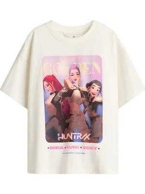 Dereff Huntrix Golden T-Shirt (Krem) 7-8 Yaş