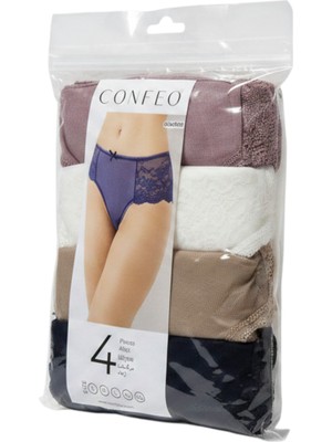 Confeo 804-008 Kadın Dantelli 4'lü Bikini Külot