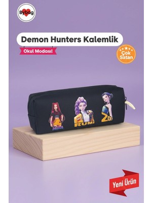 Mikasso Demon Hunters K-Pop Özel Seri Anime Kalemlik Yüksek Kapasiteli Su Geçirmez Kalem Kutusu Tekstil Siya