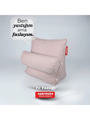 Xpermate Sırt Destek Yastığı - Bel, Boyun Destekli Yastık TV Yastığı Okuma Yastığı Ameliyat Sonrası Pembe