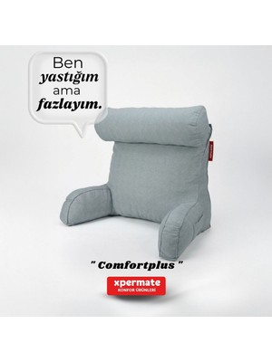 Xpermate TV Yastığı Kollu Okuma Yastığı Sırt Destek Yastığı Yatakta Oturma Kitap Okuma Yastığı Gri