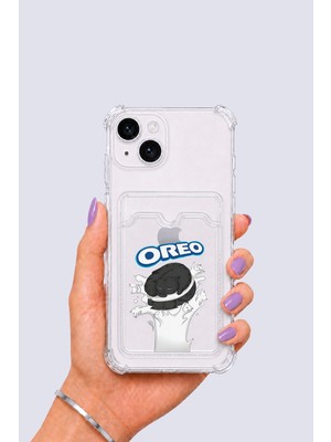 Ankaverse iPhone 15 Kartlıklı Oreo Desenli Kılıf