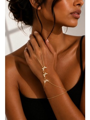 Hector&Co. Jewellery Zarif Kalp Formlu Modern Gold Kelepçe Bileklik