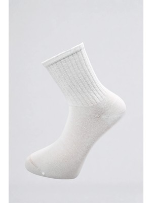 Pro Tenis Pamuklu Düz Beyaz Çorab 12'li Konç Spor Çorap