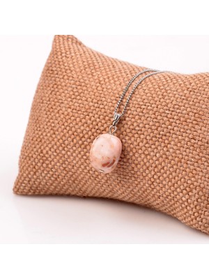 Taş Sandığı Pembe Opal Taşı Kolye - Şekilsiz Taşlar