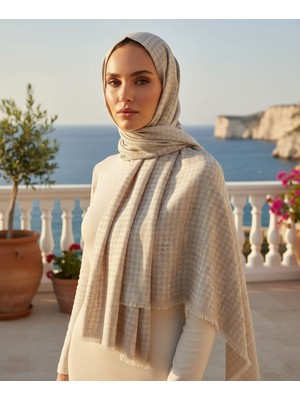 Lady Coco Kendinden Desenli Kaz Ayağı Krep Şal