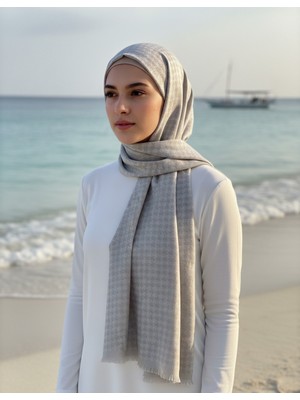 Lady Coco Kendinden Desenli Kaz Ayağı Krep Şal