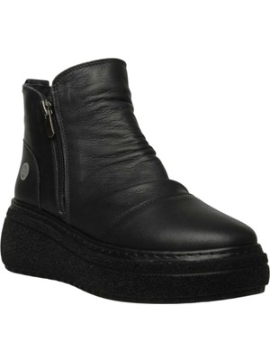 Mammamia D26KB-8470-B Siyah Kadın Comfort Deri Bot