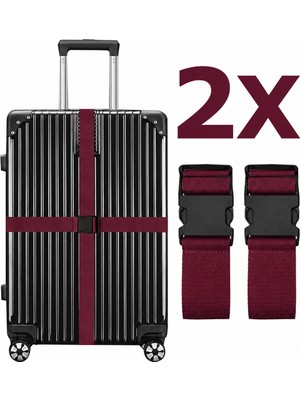Tois 200 cm Ayarlanabilir Valiz Kemeri Seti Siyah Polyester Malzemeden Ekstra Emniyetli 2 Adet