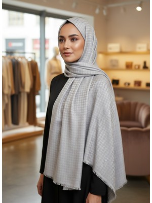 Lady Coco Kendinden Desenli Kaz Ayağı Krep Şal
