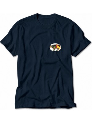 Wakha Erkek Retro Boğa Grafik - Lacivert