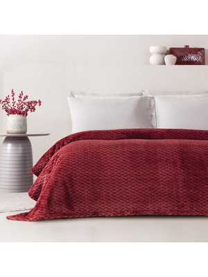 Dormy Home Yataş Carsten Wellsoft Çift Kişilik Battaniye - Bordo