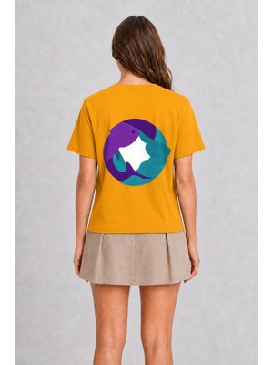 Wakha Kadın Balık Mozaik Grafik - Sırt Baskılı - Sarı