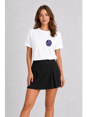 Wakha Kadın Kova Burcu Minimalist Kozmik Tasarım - Beyaz Tişört
