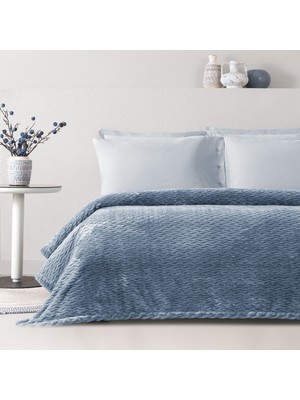 Dormy Home Carsten Wellsoft Çift Kişilik Battaniye - Indigo