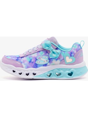 Skechers Flutter Heart Lights - Blurred Love Büyük Kız Çocuk Mor Işıklı Spor Ayakkabı 303255L Lvtq