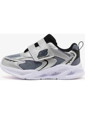Skechers Skechers Meteor-Lights - Glow Spike Küçük Erkek Çocuk Gri Işıklı Spor Ayakkabı 401498N Slbk