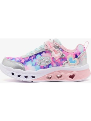 Skechers Flutter Heart Lights - Blurred Love Büyük Kız Çocuk Gri Işıklı Spor Ayakkabı 303255L Sllp