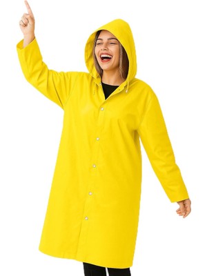 Vios Store Unisex Su Geçirmez Kapüşonlu Yağmurluk, Hafif ve Katlanabilir Yağmur Pançosu, Rüzgar Geçi