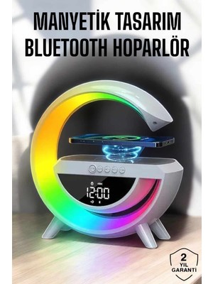 Bluetooth Hoparlör Dijital Göstergeli Wireless Şarj Rgb Işıklı - Lisinya