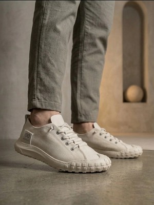 Beskar BA0248 Boa Krem Esnek Bağcıklı Ultra Hafif Nefes Alan Sneaker Ayakkabı