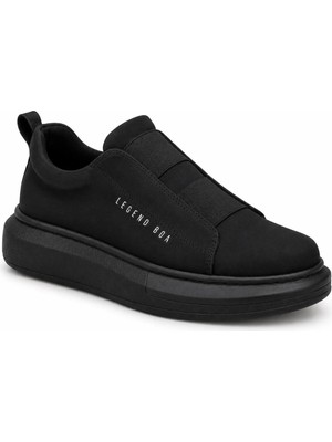 Beskar BA0307 Siyah Deri Suni Deri Günlük Erkek Sneaker – Ortopedik Destek