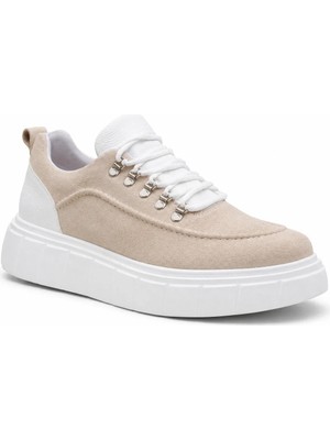 Beskar Bej Süet Unisex Spor Ayakkabı - Konforlu Kalın Taban Günlük Yürüyüş Sneaker Kb X10