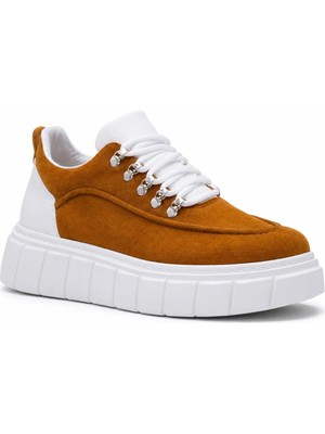 Beskar Taba Süet Nefes Alan Unisex Sneaker - Camel Rengi Günlük Rahat Spor Ayakkabı Kb X10