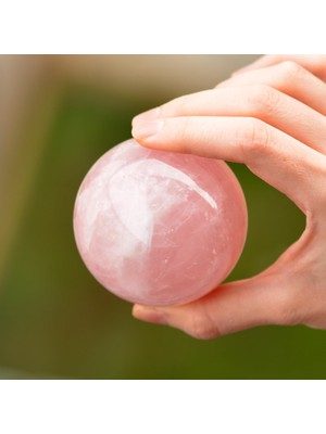 Taş Sandığı Pembe Kuvars Taşı Küre  - 4,5 cm