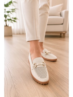 Homiro Kadın Tokalı Günlük Loafer Süet Ayakkabı- Siyah