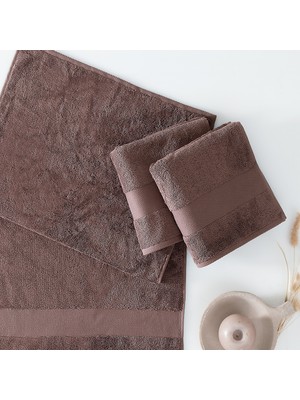 Yataş Essentials Penye Pamuk El / Yüz / Baş Havlusu 3'lü Set - Kahverengi 50X90 cm