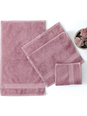 Yataş Essentials Penye Pamuk Misafir Havlusu 3'lü Set - Gül Kurusu 30X50 cm