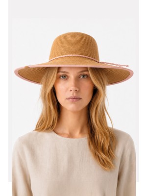 Nordbron Murcia Hasır Şapka Straw Hat Yazlık Şapka Deri Etiketli