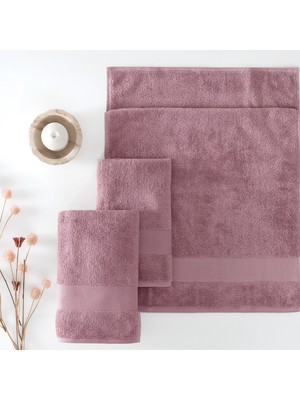 Yataş Essentials Penye Pamuk El / Yüz / Baş Havlusu 3'lü Set - Gül Kurusu 50X90 cm