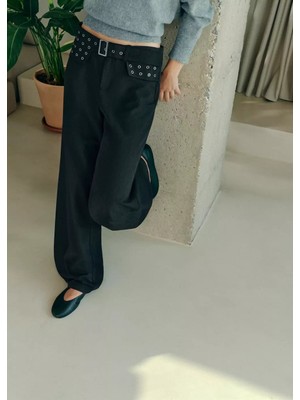 Mango Eyeletted Trousers With A Belt