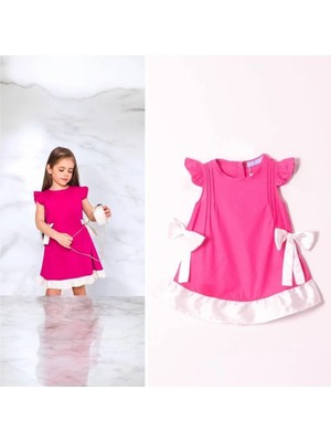 Dereff Fiyonklu Pembe Elbise 6-7 Yaş