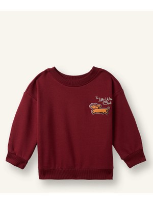 DeFacto Oversize Hayvan Baskılı Bisiklet Yaka İçi Yumuşak Tüylü Sweatshirt Erkek Bebek I3807A526WN