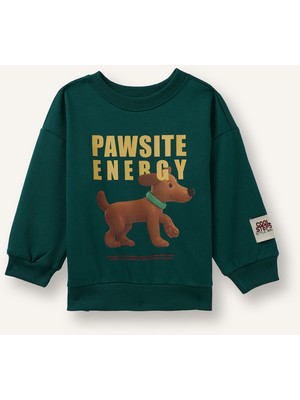 DeFacto Oversize Hayvan ve Yazı Baskılı Bisiklet Yaka Sweatshirt Erkek Bebek I3810A526WN