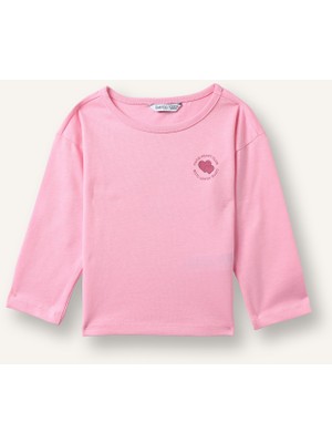 DeFacto Regular Fit Bisiklet Yaka Penye Uzun Kollu Tişört Kız Bebek I0588A526AU